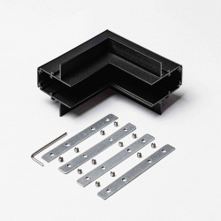 Угловой коннектор внутренний для встраиваемого магнитного трекового шинопровода под ГКЛ 12,5мм MKA-3R-IC-B, Черный