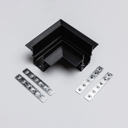 Угловой коннектор для встраиваемого магнитного трекового шинопровода MKA-2R-CC-B Черный